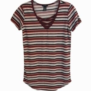 Striped Criss Cross Rue21 Shirt Size L